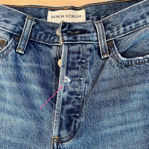 Denim Forum "The Ex Boyfriend" Jeans Size 26 high-rise Straight Leg Light W - Picture 6 of 14